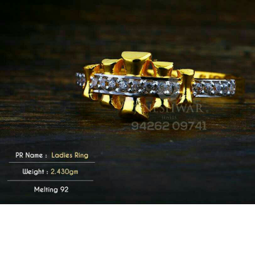 Attractive Cz gold Fancy Ladies Ring LRG -0335
