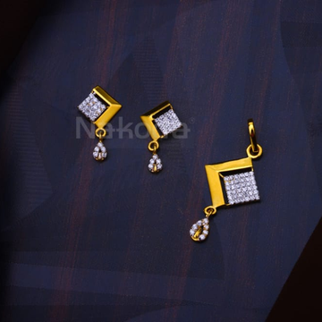 916 Gold CZ Classic Ladies Fancy Pendant Set FPS51...
