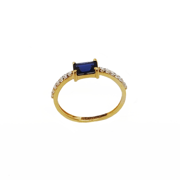 Royal Blue Diamond Ring In 18K Gold - LRG1509
