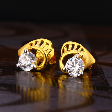 22KT Gold Ladies Delicate Solitaire Earring LSE219
