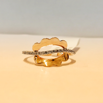 18k Rose Gold Flower Diamond Ladies Ring by Pratima Jewellers