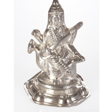 Silver saraswati idol