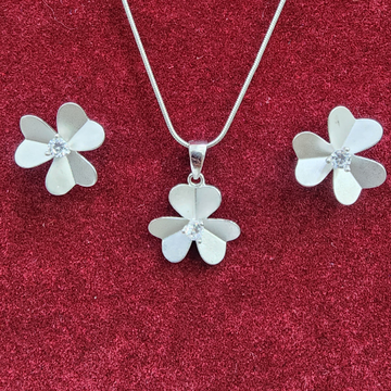 925 Sterling Silver Flower Design Fancy Necklace by 
