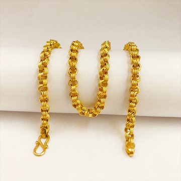 Real Gold Necklace Men's Link Chain 18Kt Yellow Go...