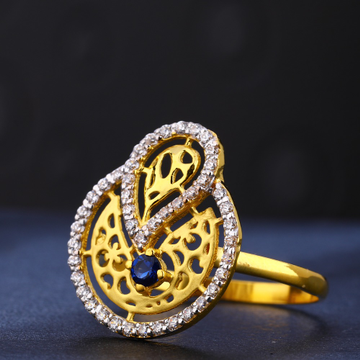 22kt gold women's stylish cz  ring lr752