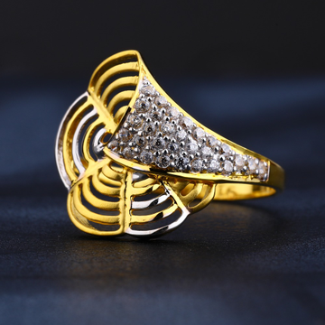 22KT Women's Gold Designer Hallmark CZ Ring LR843
