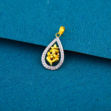 18K Gold Fancy Ganpati Design Gold Pendant by 