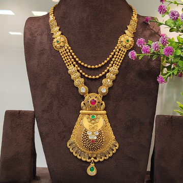 916 plain gold Long necklace set by Rangila Jewellers