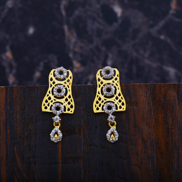 Ladies 916 Gold Fancy Diamond Earrings-LFE92