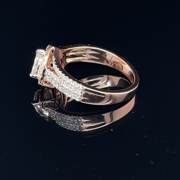 TR018 - Diamond ring / 18k Emerald Cut Illusion Setting Diamond / Step –  Trinity Designer Jewel