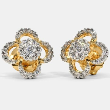 22 Kt 916 Gold Cz Diamond Earring by 