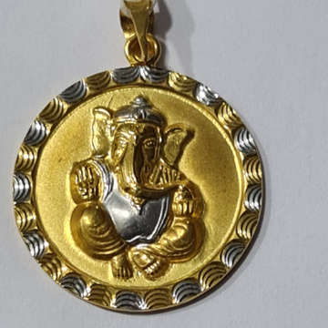 916 Gold Ganeshji Pendant by Sangam Jewellers