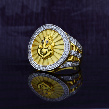 Mens Ganpati Gold Fancy 22ct Ring-MGR26