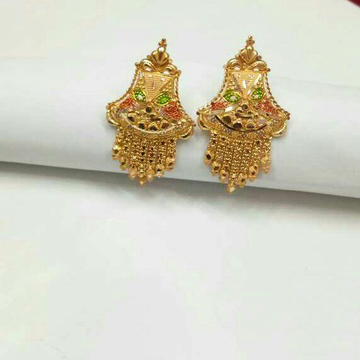 916 Gold Meenakari Ladies Earrings by Samanta Alok Nepal