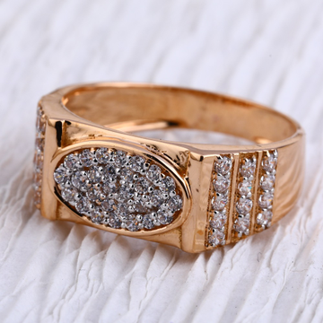 18KT Rose Gold CZ Mens Ring RMR91