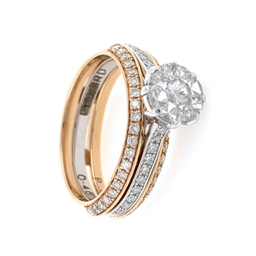 18kt / 750 rose gold stackable diamond ladies ring...