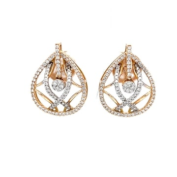 18k Rose Gold Diamond Beautiful Earrings by 