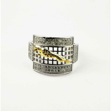 Fancy 925 Silver Gents Ring With Golden Jaguar
