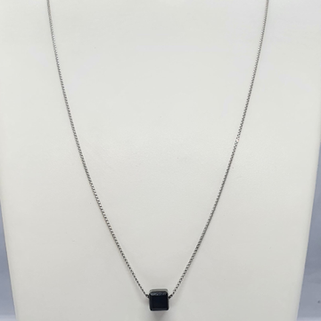 Silver 92.5 Black Stone Ladies Chain Pendant by 