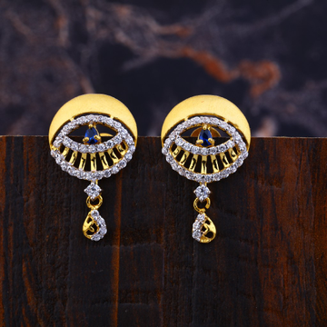 Ladies 22K Gold Fancy Earrings-LFE146