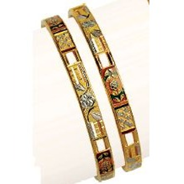 916 Gold Yellow Double Pipe Kadli by Ruchit Jewellers