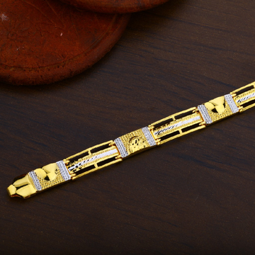 Mens 22K Gold Daily Wear Plain Cz Bracelet-MPB32