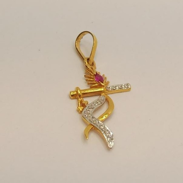 22k gold krishna pendant by 