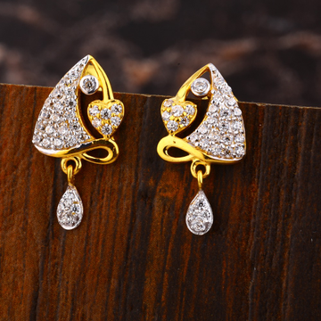 22CT Gold CZ Classic Diamond Earring LFE483