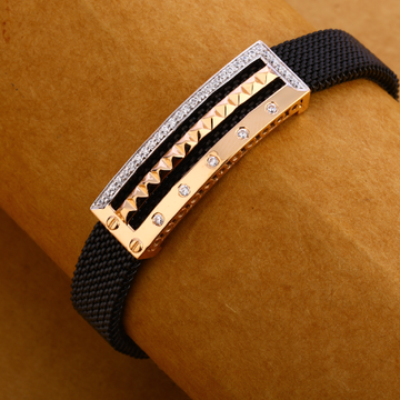 750 rose gold hallmark gorgeous leather bracelet m...