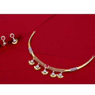 22KT Gold CZ exclusive Ladies Necklace Set LN66
