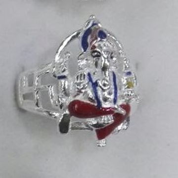 925 Silver Ethnic Ganesh Ring  by P.P. Jewellers