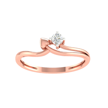 18K Rose Gold Real Diamond Designer Engagement Rin...