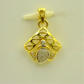 916 gold cz diamond marvellous ganapati pendant