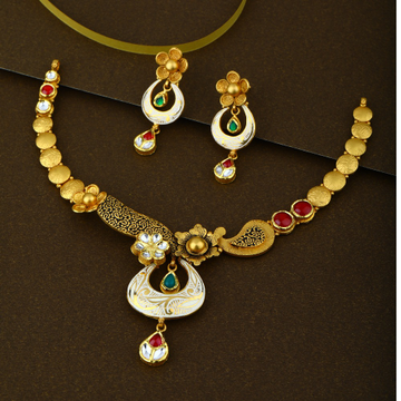22KT Gold Hallmark Jadtar Necklace Set 