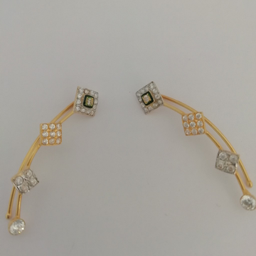 Gold stone fancy well design earrings by 