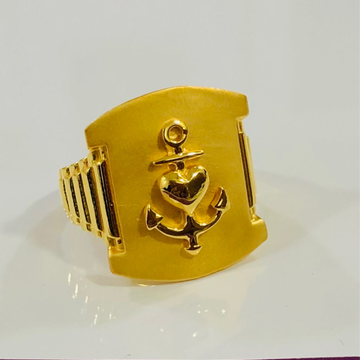 916 Gold Gents Anchor Heavy Ring by 