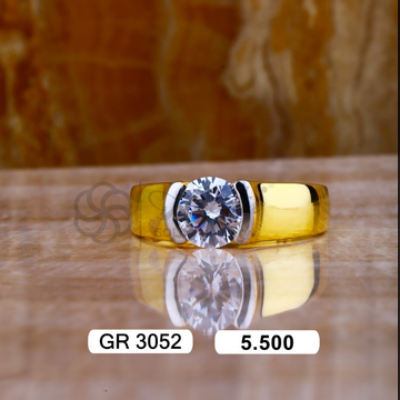 22K(916)Gold Gents Solitaire Diamond Ring by Sneh Ornaments