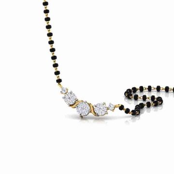 18KT Gold Designer Mangalsutra With Real Diamond by 