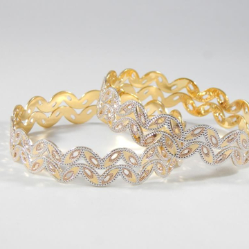 22KT Yellow Gold Swirl Bangles For Women