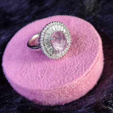 92.5 Sterling Silver Helical Pink Stone nd Choki S...