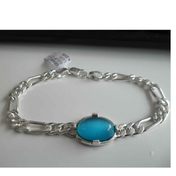 Silver Blue Stone Salman Lucky / Gents Bracelet by 