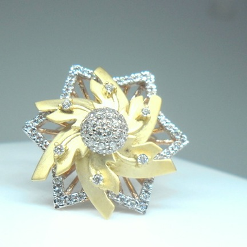 18kt  rose gold fancy flower cut with matte finish... by 