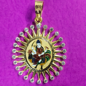 916 Gold Bahucharaji ma mina pendant by Saurabh Aricutting