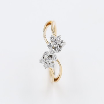 14kt Rose Gold Diamond Double Flower Ring