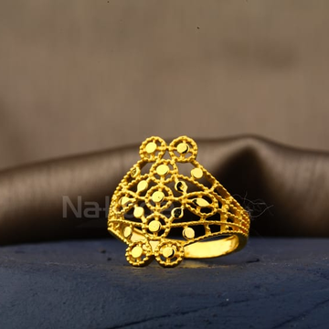 22KT Gold Stylish Ladies Plain Ring LPR606