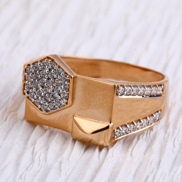 750 Rose Gold Fancy Mens Ring RMR80