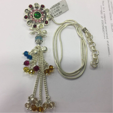 silver modern belly chain, multicolor diamond broo... by 
