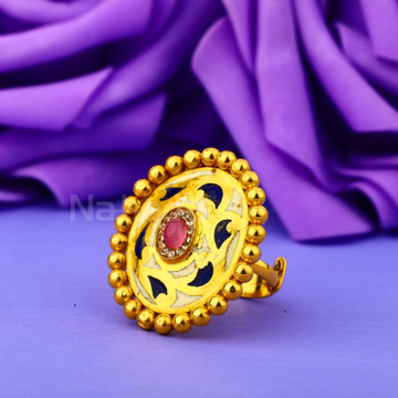 916 Gold CZ Hallmark Antique Ladies Fancy Ring LAR...