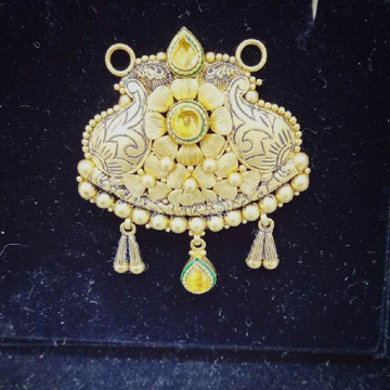 22KT Gold Antique Flower Design Mangalsutra Pendan... by 