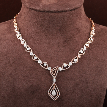 18KT Gold Floral Diamond Necklace by 
